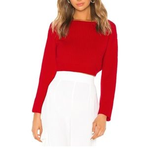 Red cropped sweater